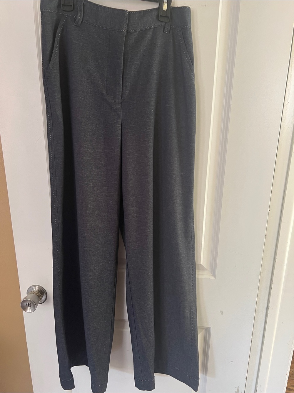 Max Studio Wide-Leg Pants in Charcoal Gray